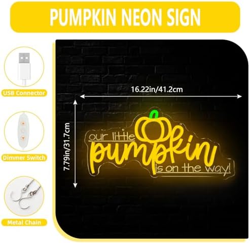 Fall Neon Sign A Little Pumpkin is on The Way Neon Sign - Image 2