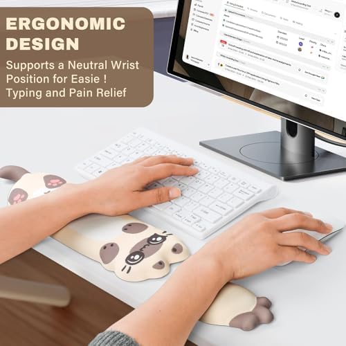 Keyboard Wrist Rest and Mouse Pad Set, Wrist Rest for Keyboard and Mouse - Image 2