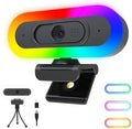 ToLuLu 2K Streaming Webcam Web Cam, LED RGB Webcam with Microphone & Light by ToLuLu