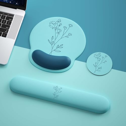 Mouse Pad with Keyboard Wrist Rest,Ergonomic Mousepad Support Set - Image 2