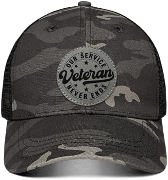 Hat for Men Women, Baseball Cap Gifts for Men Women, Adjustable Cotton Leather Patch Trucker Baseball Cap by Unknown