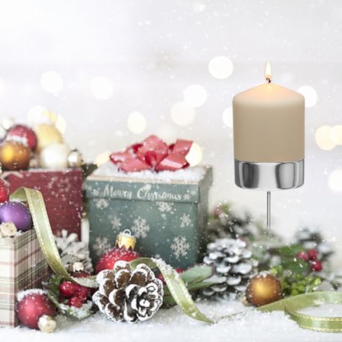 Luxshiny Candle Holder with Spike 6 Pack Metal Candle Cups for Christmas Tree Decoration Desk Insert Cup Party Favors 2.75 X 1.65 X 1.65 in - Image 5