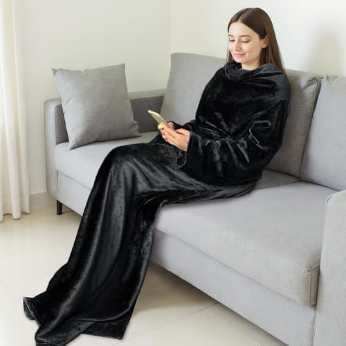 Catalonia Wearable Blanket with Sleeves for Women & Men, Fleece Wrap Throw - Image 5