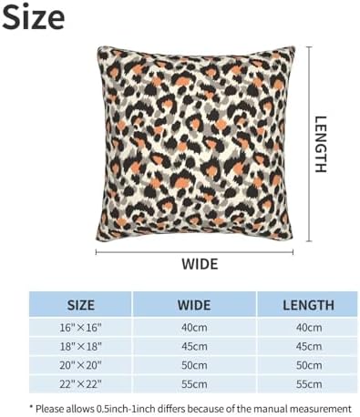 Cheetah Animal Print Pillowcase Set of 2 Leopard Throw Pillow Covers Shells for Couch Office Bedroom Home Decoration, 20"X20" - Image 2