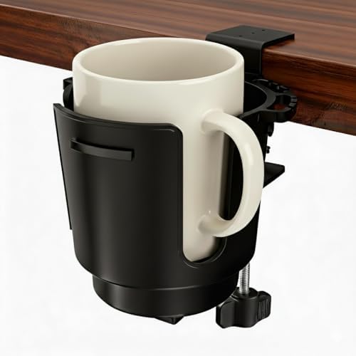 Large Desk Cup Holder Clamp with Metal Mount for 3.26" Water Coffee Bottles by EDSRDUX