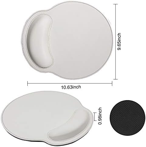 RICHEN Ergonomic PU Leather Keyboard Wrist Rest and Mouse Pad with Wrist Support, Memory Foam Set for Office and Gaming, Comfortable & Lightweight for Easy Typing & Pain Relief (White) - Image 2