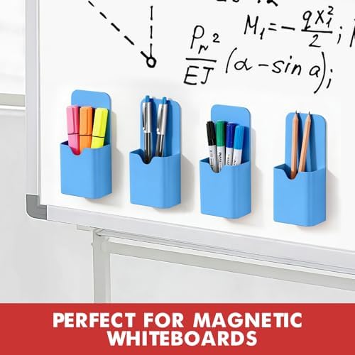 BEYGORM Magnetic Pen Holder for Refrigerator, Pencil Cup Organizer (Blue) - Image 5