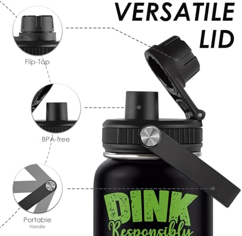 Pickleball Water Bottle 32oz | Insulated Stainless Steel Travel Tumbler with Lid Leak-Proof Keep Hot or Cold, BPA-Free |Dink Responsibly Gifts for Pickleball Lovers - Image 7