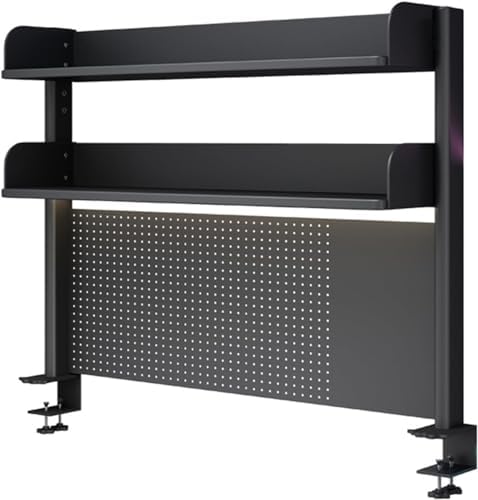 Pegboard Wall Organizer Panels.Clamp-On Desk Shelf, Adjustable Pegboard Workstation Extender, Office & Gaming Desk Accessories, Privacy Panel, 31.5in Black Desktop Shelving System by Unknown