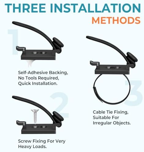 Kanemc 20PCS Cable Management Kit Adhesive Cable Clips - Image 4