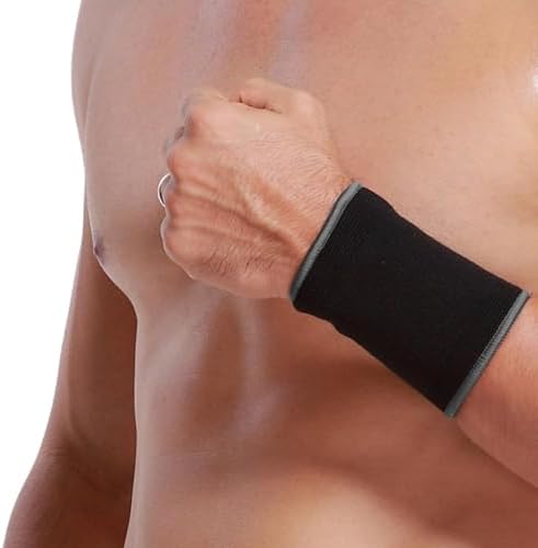 NeoTech Care Wrist Band Support Sleeve - Elastic & Breathable Knitted Fabric Compression Brace - for Tennis, Gym, Sport, Tendonitis (Black Color, Size XL, 1 Unit) by NEOtechCare