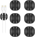 Shintop 6pcs Black Double Cable Clips for Organizing Desk Phone Charger by Shintop