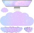 Cloud Mouse Pad Keyboard Wrist Rest for Mouse 4PCS Extended Large Stars Galaxy Space Desk Mat Pad Set Memory Foam Non-Slip Cute Ergonomic Game Mouse Wrist Support for Computer Home Office Purple Blue by Unknown