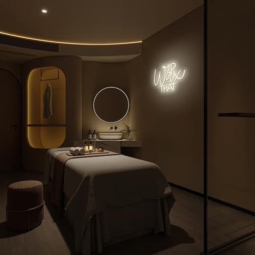 Mutank I'D Wax That Neon Sign, Beauty Salon Salonneon Neon Light USB Powered LED Dimmable, for Waxing Studio Skincare Hydrotherapy Professional Salon Beauty Studio Sign, Beautician Gift(12.9 * 8.6In) - Image 6