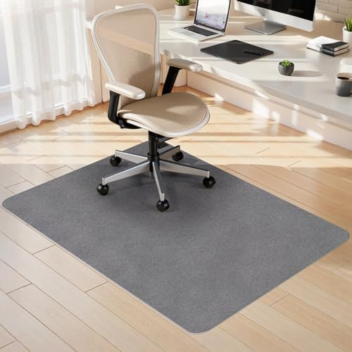 Sycoodeal Office Chair Mat for Hardwood Floor,Slip Resistant Floor Mat for Office Computer Gaming Chair,Heavy Duty Floor Protector for Rolling Chairs,Easy to Clean,Grey(40"x55") by SYCOODEAL