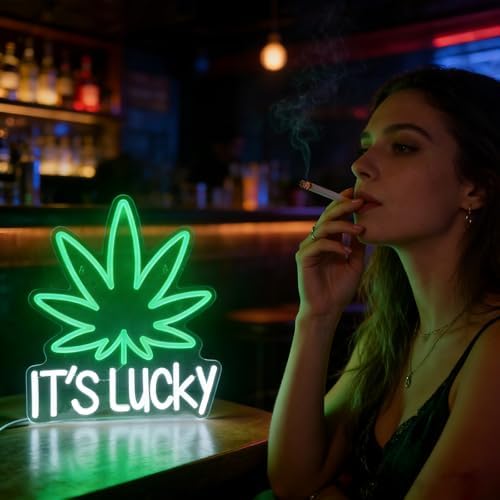Leaf Weed Neon Sign Dimmable LED Green Neon Light for Wall Decor - Image 2