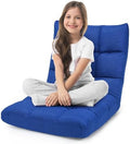 ERGOMASTER Floor Chair with Back Support,Adjustable Folding Gaming Chair 14-Position Cushioned Lazy Sofa for TV, Reading, Meditating,Gaming for Adults(Navy Blue) by ERGOMASTER