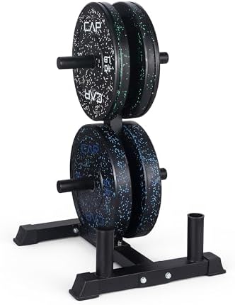 CAP 2-inch Olympic Bumper Plate Weight Set | 100-370 lbs | Multiple Colors | Storage Rack Optional by CAP