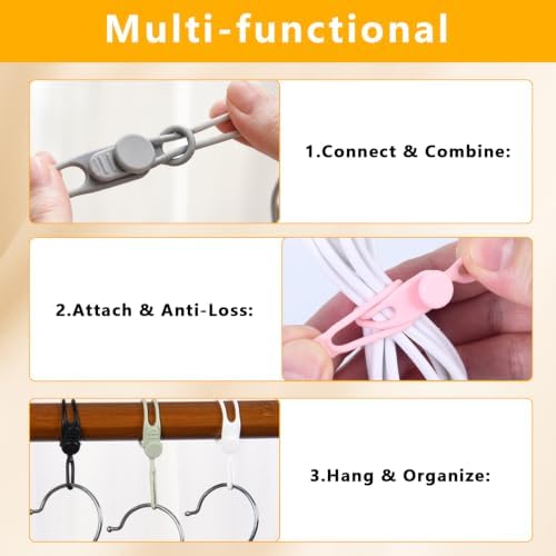 10 Pcs Silicone Cable Ties, Reusable Cord Organizer. - Image 4
