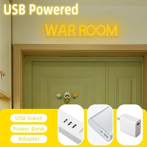 War Room Neon Sign Game Room Wall Art LED Sign for Man Cve Dimmable Pray Neon Light for Wall Decor Game Room Light Up Sign for Bedroom Garage Man CaveFather Gifts for Birthday Holiday - Image 5