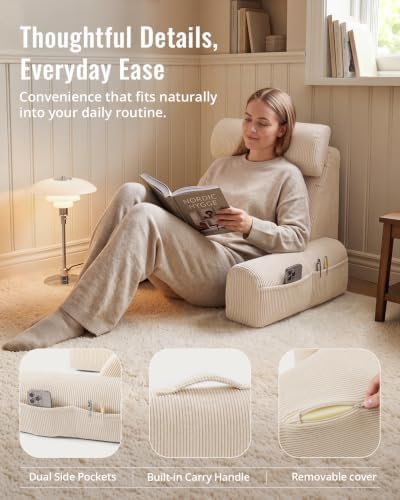 Blissful Diary Reading Pillow with Adjustable Neck & Lumbar Support, 19" - Image 5