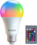 RGB Color Changing Light Bulbs,RGB LED Light Bulbs,9W Warm White 6500K,40W Equivalent,16 Color Multicolor A19 E27/E26 Dimmable Memory Function, for Home Decoration,Stage,Bar,Party by AFINSEA