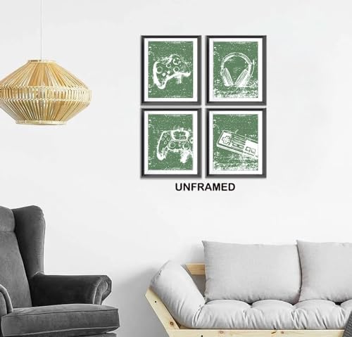 Retro Video Game Gaming Poster Prints for Home Boys Room Playroom Decor,Black And White Video Game Decorations Prints Wall Art Unframed 4pcs 8x10inches,Gift for Gamer Boys Gaming Love (8×10 inc) - Image 2