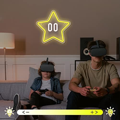 Star Neon Sign, Gaming Led Neon Light for Kids Bedroom Wall Decor Game Room Decor,Man Cave,Dimmable Gaming Star Led Sign Gifts for Kids Boys - Image 2