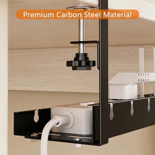 Under Desk Cable Tray, Clamp-On, 12-21.6in Expandable Metal Wire Organizer - Image 6