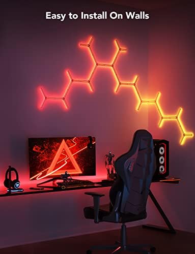Govee Glide Y RGBIC LED Wall Lights, Smart Wi-Fi Gaming Lights with Music Sync, DIY and Timer Feature, LED Lights for Gaming Room, Wall Light 7 Pack - Image 6
