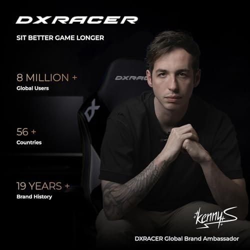 DXRacer Prince Series L Gaming Chair - Reclining, Ergonomic & Comfortable Computer Chair with 2D Armrest, Wing-Shaped Seat Base & Headrest Pillow Faux Leather (Faux Leather, Black & Red) - Image 3