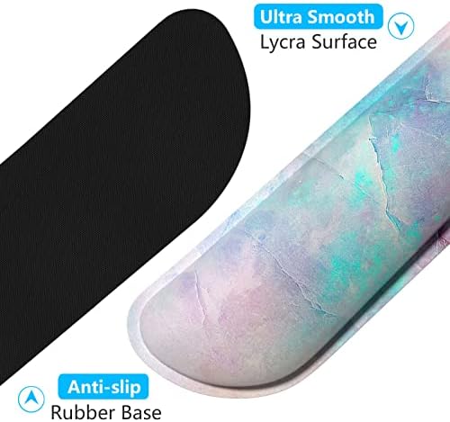 Dapesuom Enlarge Keyboard Wrist Rest, Memory Foam Wrist Cushion for Desk Mats Support, Pain Relief Keyboard Mouse Pad Rests Set with Non-Slip Base for Gaming Laptop Office Computer, Colorful Marble - Image 4