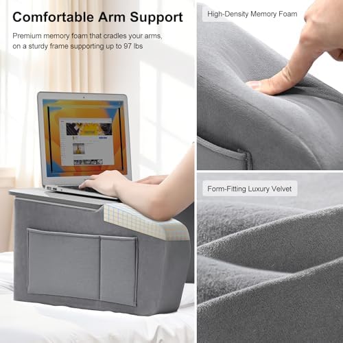 OPTIXCELL Lap Desk for Adults with Arm Rests, Ergonomic Laptop Pillow Stand - Image 5