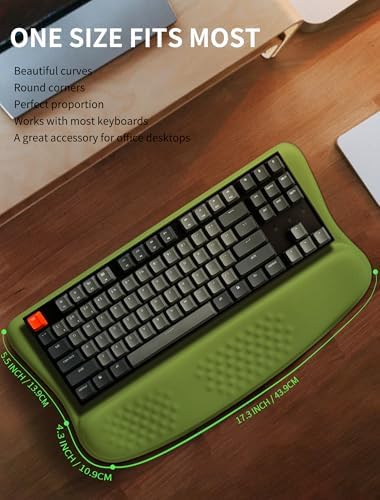 Ergonomic Wave Wrist Rest with Keyboard Stand, Cushioned Palm Rest, Comfortable Integrated Memory Foam for Natural Typing and Relieve Wrist Pain, Fresh Green - Image 6