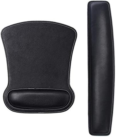 RICHEN Keyboard Wrist Rest Pad and Mouse Wrist Rest Support Mouse Pad Set,Sturdy & Comfortable & Lightweight for Easy Typing & Pain Relief-Ergonomic Support (Black) by RICHEN