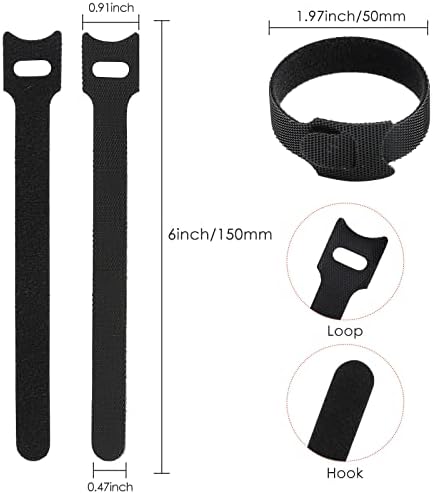 MVYC 120PCS 6 Inch Reusable Cable Ties Wire Ties Cord Organizer Cable Organizer Adjustable Management Black - Image 2