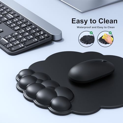 MOKURU Cloud Mouse Pad with Wrist Rest, Cloud Keyboard Wrist Rest, Mouse Pad Wrist Support, Ergonomic Keyboard Mouse Wrist Support (Black) - Image 4