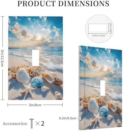 Decorative Light Switch Covers Beach Starfish Seashell Single Toggle Light Switch Cover Plate 1 Gang Outlet Covers Wall Plate Summer Sea Ocean Electrical Device Switchplate Dimmer Faceplate - Image 5