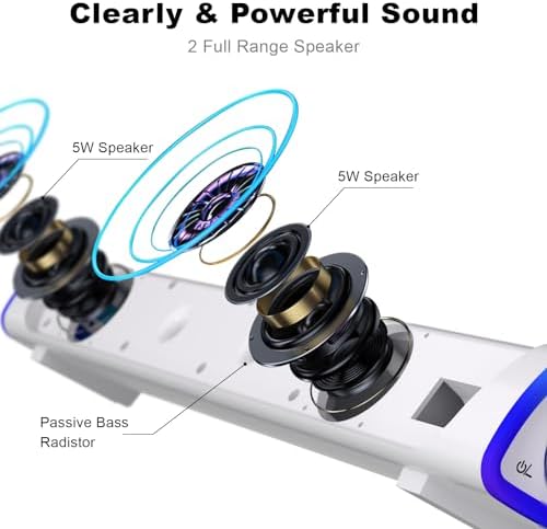 SOULION R30 Computer Speakers for Desktop PC, Wired USB Powered 3.5mm Aux - Image 2