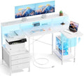 HLDIRECT 55 Inch Computer Desk with Drawers for Home Office, White by HLDIRECT
