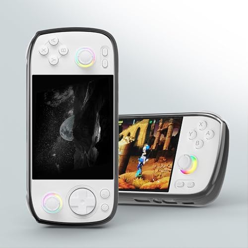Walieoka Protective Case Compatible with RG406H Retro Handheld Game Console,TPU Protective Cover Game Console with Ergonomic Grip - Anti-Collision and Non-Slip (Transparent Black) - Image 2