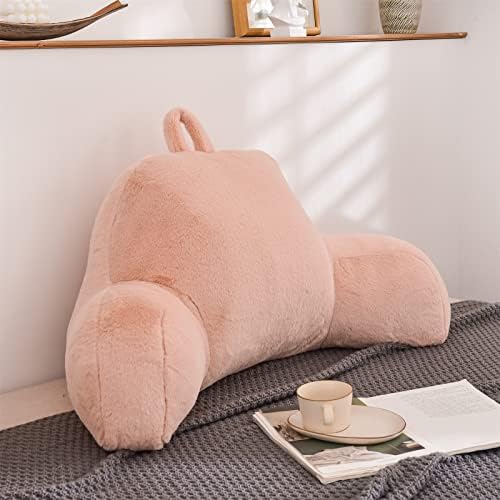 A Nice Night Pink Reading Pillow, 18.5" Bed Wedge Pillows with Arms - Image 3