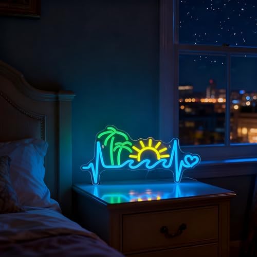 Sunset Neon Sign Sunrise Tropical Neon Light Sun Wave Signs for Wall Decor - Image 4