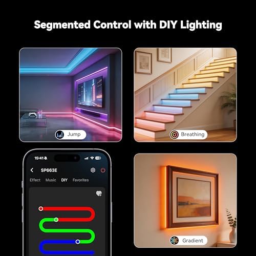 PAUTIX S-COB RGB LED Strip Light,UL-Listed COB LED 24V,Color Changing Strip Lights 32.8ft/10m,Multicolor Flexible Tape Lights with Bluetooth Control for Bedroom,Kitchen,TV Backlight,Home DIY Lighting - Image 5