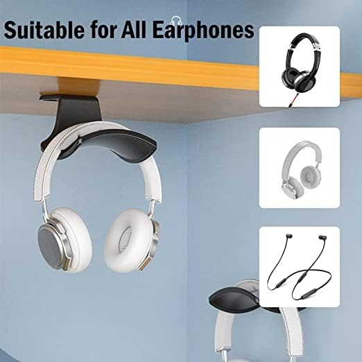 2-Pack Never Fall Headphone Hook Wall Mount Headset Holder White | Stand fixted with screws for airpods max sennheiser sony bose beats akg - Image 4