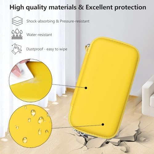 Supmay Carrying Case Compatible with WELLST·G/ for GuaiyeyeAP Handheld Game for Kids -Preloaded 220 Retro Video Games, Portable Gaming Player Storage Holder Travel Bag with Mesh Pocket, Yellow - Image 5