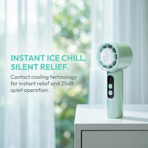 Handheld Fan,Portable Turbo Fan with Ice Cooler, 12H Long Lasting 4000mAh Battery,10000 RPM Strong Wind,Portable Fan for Travel, Valentines Day Gifts (Olive Green) - Image 5