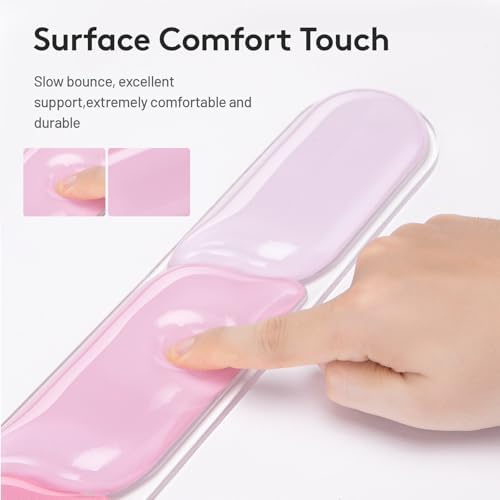 Gel Keyboard Wrist Rest Pad, Mouse Wrist Support with Non-Slip Base, Soft Arm Rest Keyboard Wrist Pad for Palm Rest Home Office Laptop, Pink Color Block - Image 4