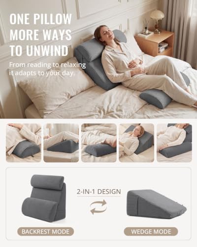 Blissful Diary Reading Pillow with Adjustable Neck & Lumbar Support, 19" - Image 4
