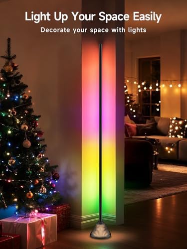 Tyute RGB Corner Floor Lamp, LED Standing Lamp with Luminous Base, Music Sync and 16 Million Colors, App & Remote Control, Color Changing Mood Light for Bedroom, Living Room, Gaming Room - Image 6